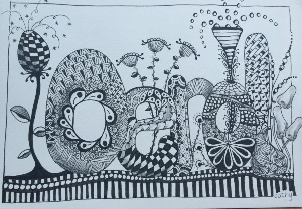 zentangle workshop oerol Cathy van Nes Hallo Terschelling