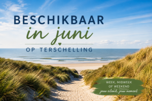 Beschikbaar in juni op Terschelling met vakantiehuizen, chalets en vakantiewoningen nabij strand, zee en duinen