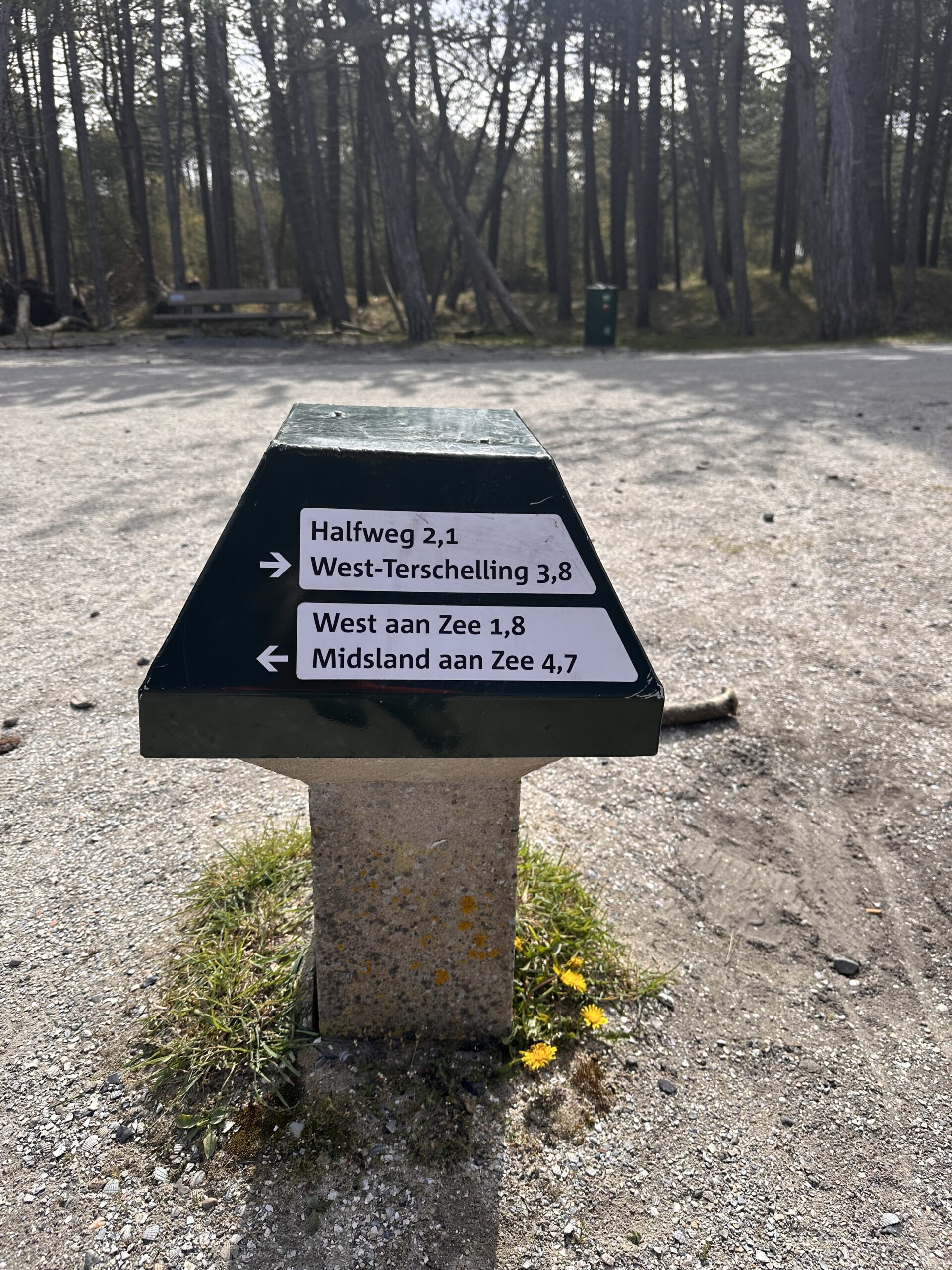 wegwijzer fietspad terschelling